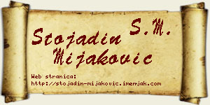 Stojadin Mijaković vizit kartica
